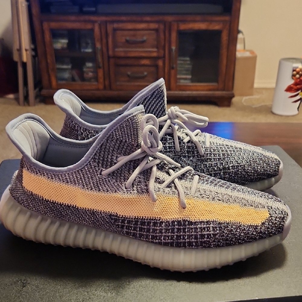 Yeezy Gray and Cream Sneakers